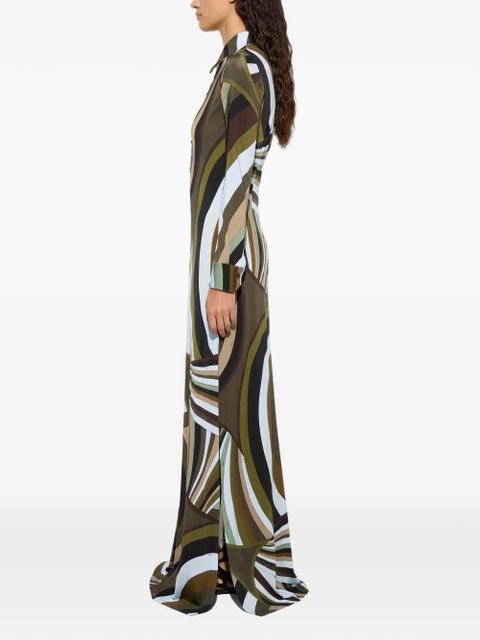 PUCCI Iride-print chemisier dress - Green