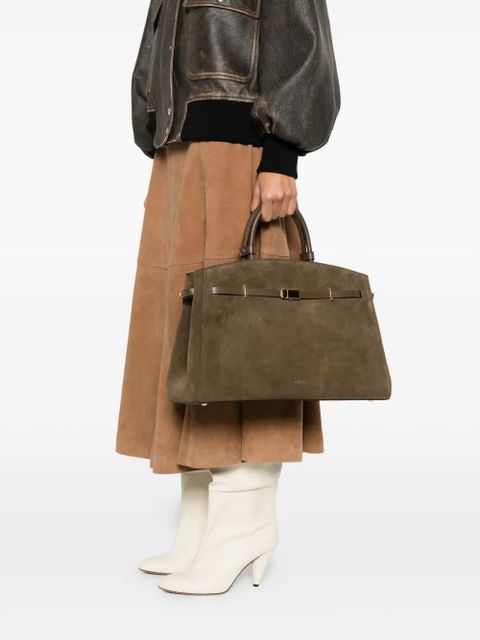 DeMellier Hudson top-handle suede tote bag - Brown