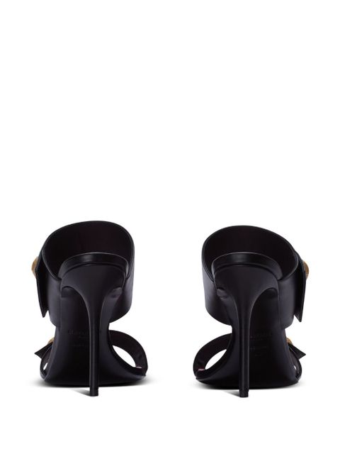 Balmain button-fastening leather sandals - Black
