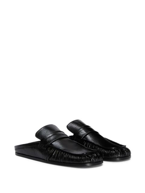 Jil Sander wrinkled-detail leather mules - Black - zdjęcie produktu nr 2