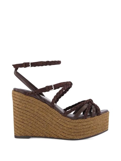Jimmy Choo Nyra leather wedge sandals - Brown - zdjęcie produktu nr 1
