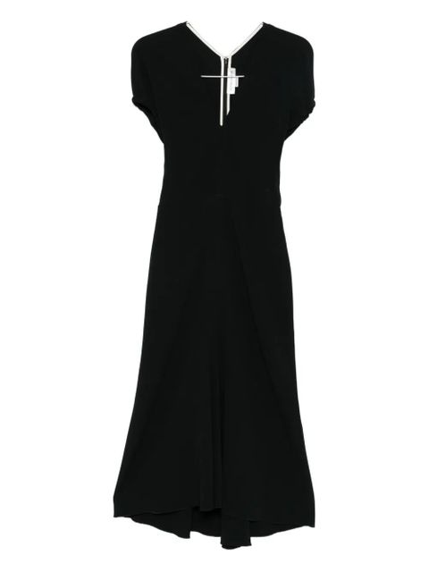 Victoria Beckham Edith v-neck midi dress - Black - zdjęcie produktu nr 1