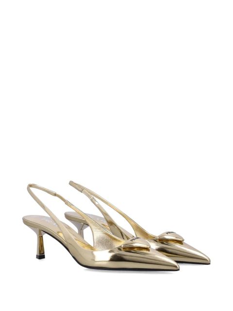 Prada logo-detail slingback pumps - Gold - zdjęcie produktu nr 2