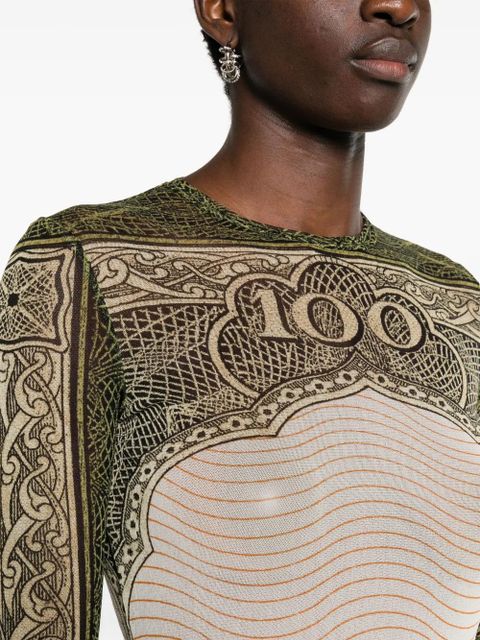 Jean Paul Gaultier Catrouche mesh maxi dress - White