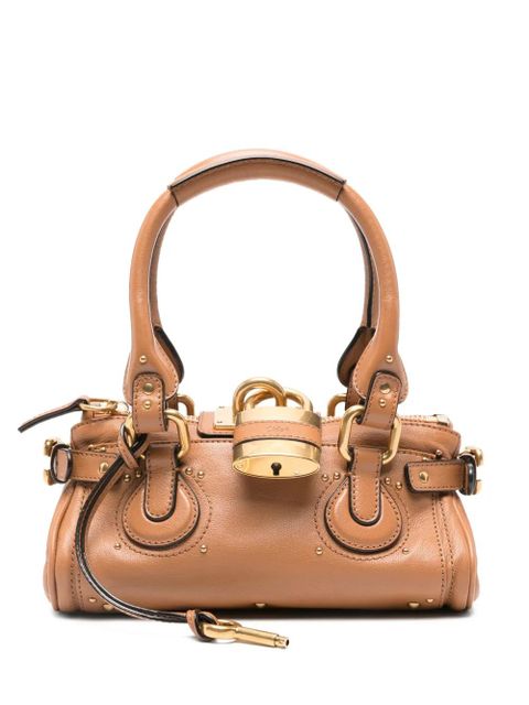 Chloé grained leather padlock paddington shoulder bag - 209 - MUSTANG BROWN - zdjęcie produktu nr 1