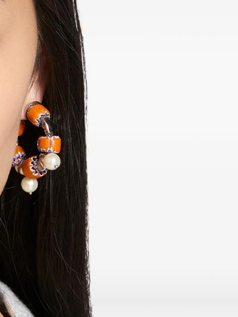 DRIES VAN NOTEN beaded hoop earrings - Silver - zdjęcie produktu nr 2