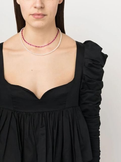 EÉRA 18kt white gold enamel and pearl necklace