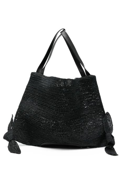 Hereu raffia knot-detail shoulder bag - Black - zdjęcie produktu nr 1