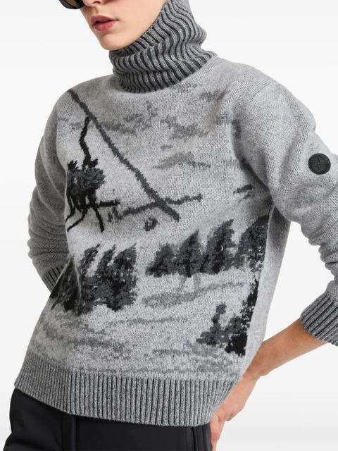 Yves Salomon jacquard knit jumper - Grey