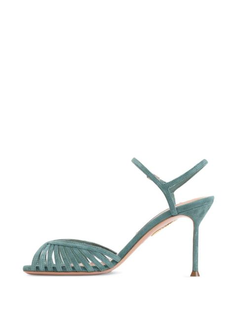 Aquazzura 85mm Hold Me cut-out heeled sandals - Green