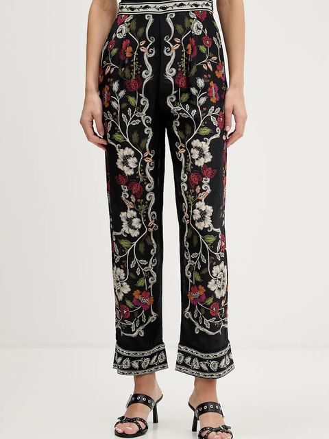 Farm Rio spodnie damskie kolor czarny proste high waist 350100 - zdjęcie produktu nr 1