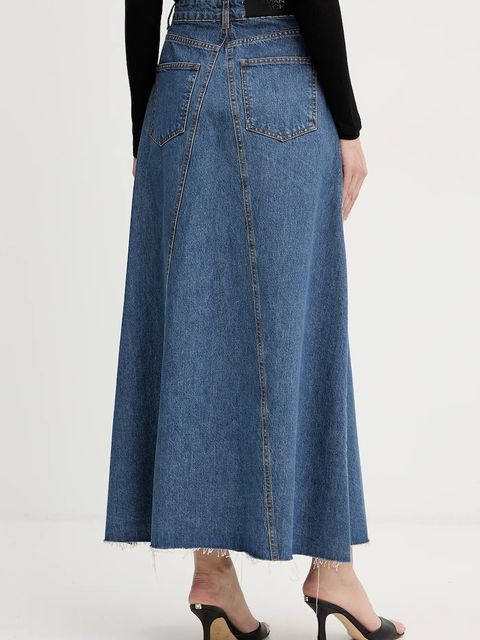 Silvian Heach spódnica jeansowa KEBE kolor niebieski maxi rozkloszowana GPA25142GO