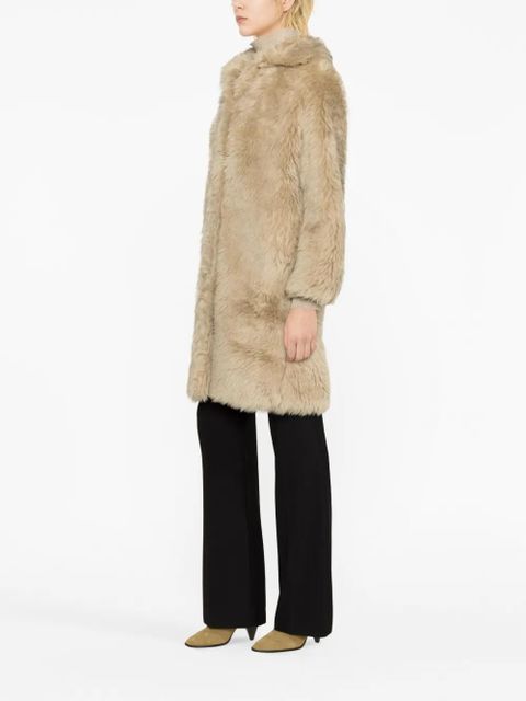 Yves Salomon spread-collar faux-fur coat - Neutrals