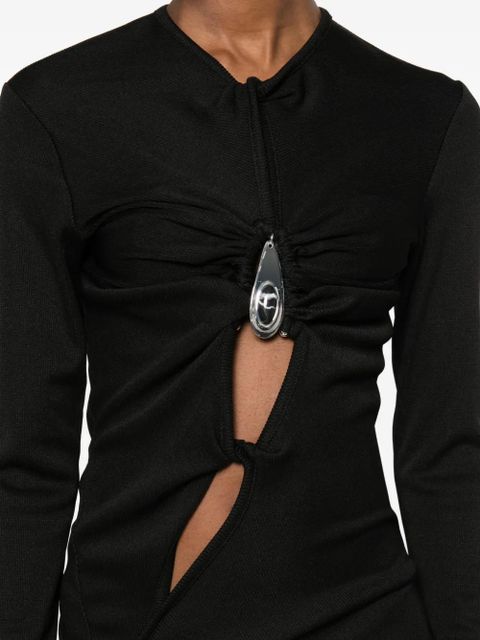 Christopher Esber crystal-pendant open-twist midi dress - Black