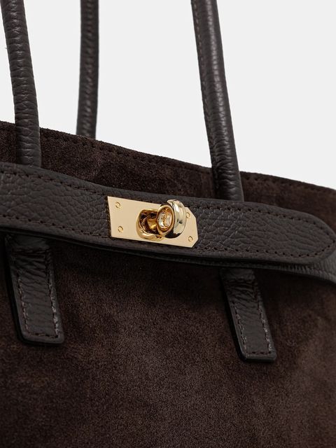 Answear.LAB torebka zamszowa kolor brązowy