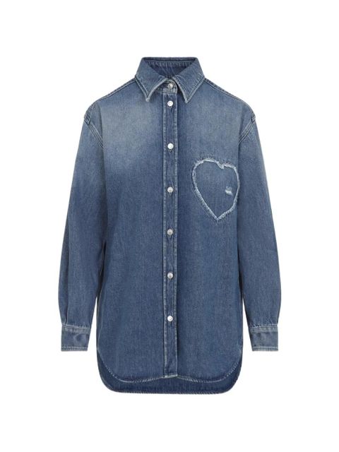 Moschino heart-detail shirt - Blue - zdjęcie produktu nr 1