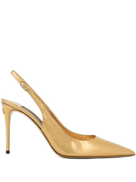 Dolce & Gabbana 90mm slingback pointed-toe pumps - Gold - zdjęcie produktu nr 1