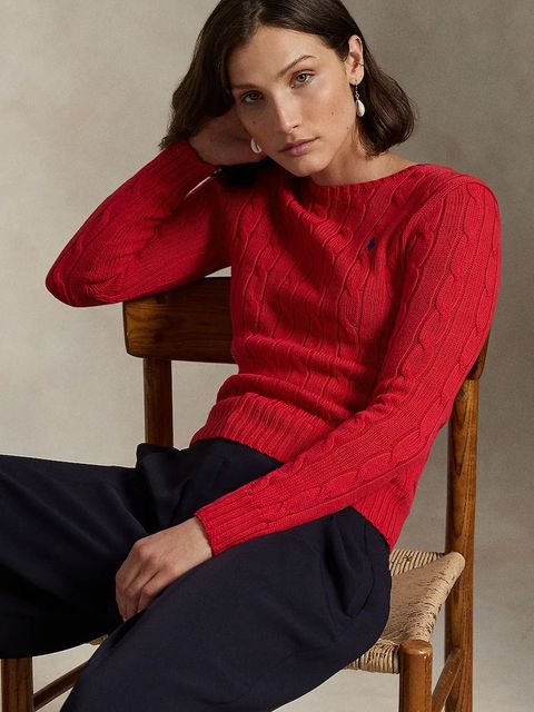 Polo Ralph Lauren sweter bawełniany damski kolor czerwony 211971869