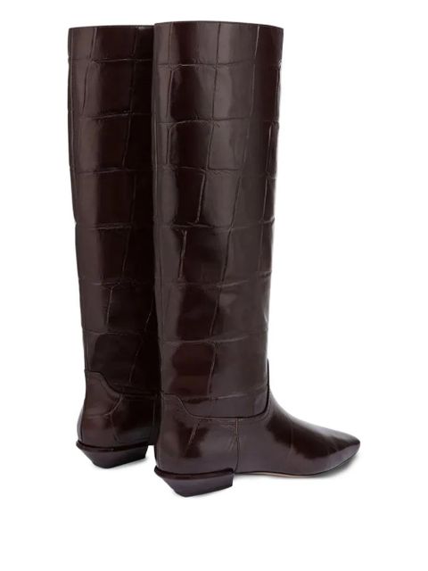 Paris Texas croco-embossed leather boots - Brown