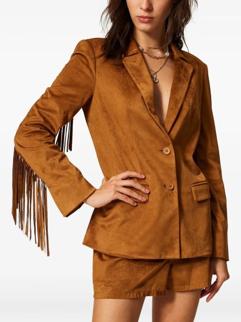 TWINSET fringed faux-suede blazer - Brown - zdjęcie produktu nr 2