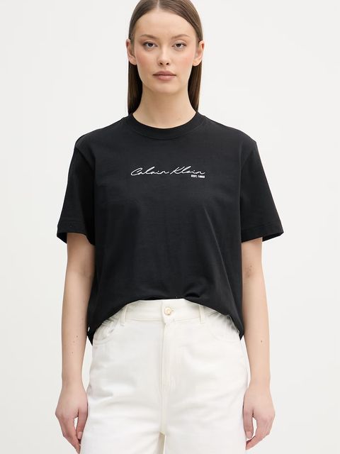 Calvin Klein Jeans T-shirt damski bawełniany - zdjęcie produktu nr 1
