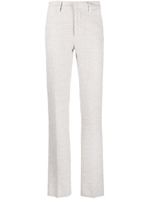 Alessandra Rich sequin-embellished tweed flared trousers - Pink - zdjęcie produktu nr 1