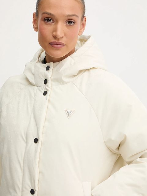 Guess kurtka 4G kolor beżowy zimowa oversize V5BL07 WGLW2 - zdjęcie produktu nr 2