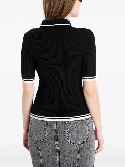 Off-White ribbed short-sleeve top - Black