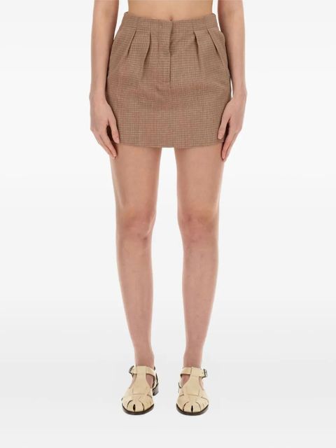 Alysi checked mini skirt - Brown - zdjęcie produktu nr 1