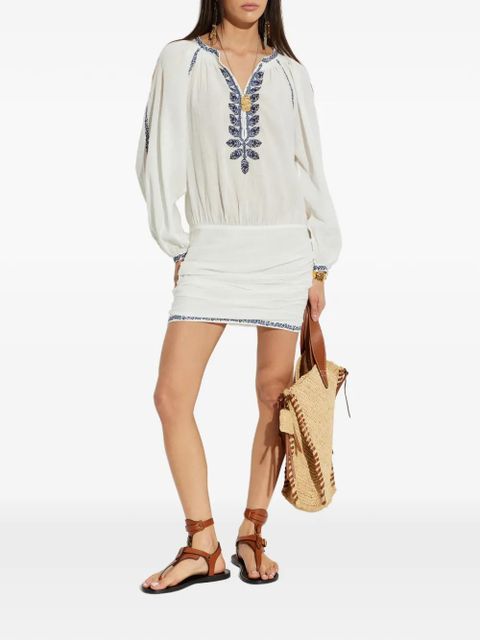 MARANT ÉTOILE Ludy embroidered-detail mini dress - White - zdjęcie produktu nr 2