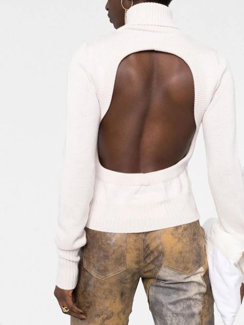 MM6 Maison Margiela open-back roll-neck top - Neutrals - zdjęcie produktu nr 2