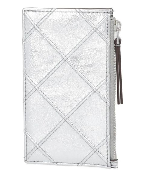 Tory Burch embossed-logo leather cardholder - Silver - zdjęcie produktu nr 2