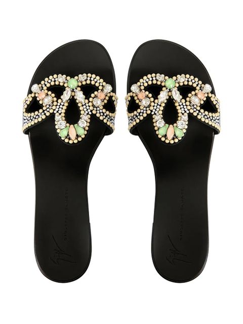 Giuseppe Zanotti crystal embellished mules - Black