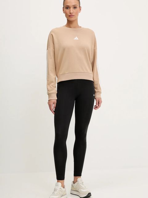 adidas bluza 3-Stripes damska kolor beżowy z aplikacją JX7629 - zdjęcie produktu nr 2