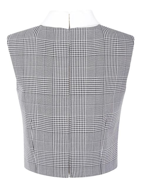 Self-Portrait checked cropped vest - Black - zdjęcie produktu nr 2