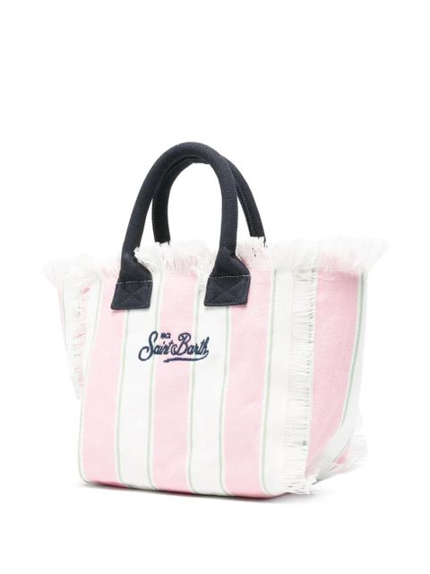 MC2 Saint Barth striped frayed-edge beach bag - Pink