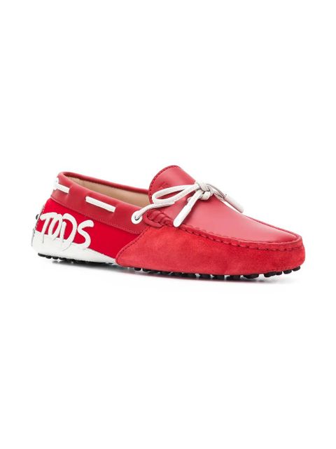 Tod's logo patch Gommino loafers - Red