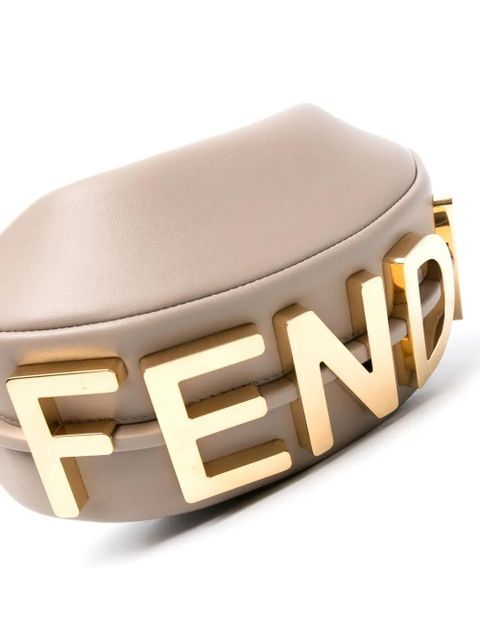 FENDI logo lettering two-way bag - Neutrals