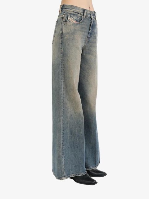 Diesel logo-patch wide-leg jeans - Blue - zdjęcie produktu nr 2