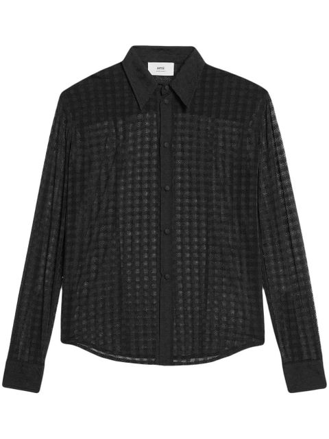 AMI Paris semi-sheer long-sleeve shirt - Black - zdjęcie produktu nr 1