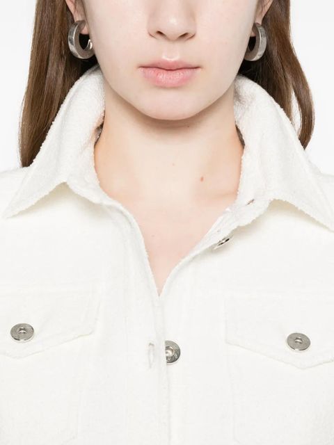 Blumarine button bouclé jacket - White