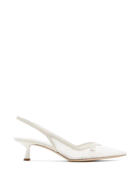 Jimmy Choo Amita pointed-toe lace pumps - White - zdjęcie produktu nr 1