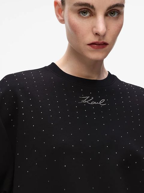 Karl Lagerfeld bluza damska kolor czarny z aplikacją A4W20038