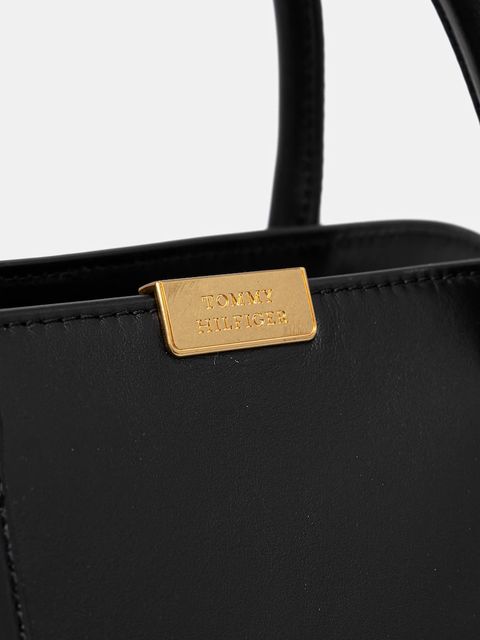Tommy Hilfiger torebka skórzana kolor czarny AW0AW18205 - zdjęcie produktu nr 2