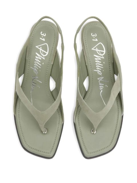 3.1 Phillip Lim 60mm slingback square-toe sandals - Green