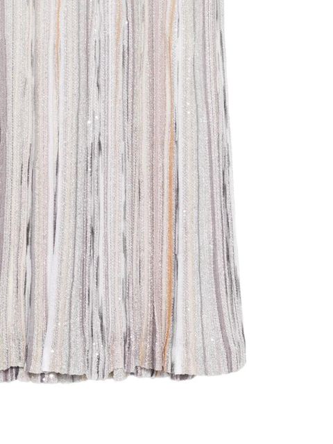 Missoni striped high-neck mini dress - Purple