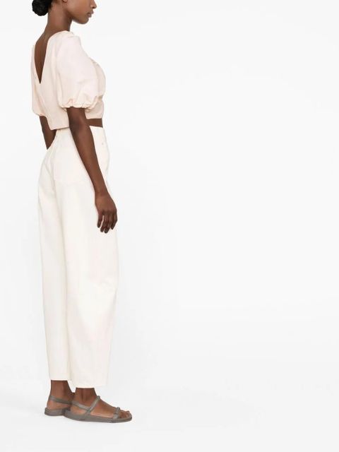 PINKO puff-sleeve cropped blouse