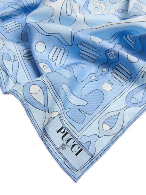 PUCCI Angoli-print silk scarf - Blue - zdjęcie produktu nr 2