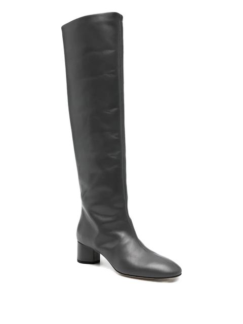 Aeyde block-heel knee-high boots - Grey - zdjęcie produktu nr 2