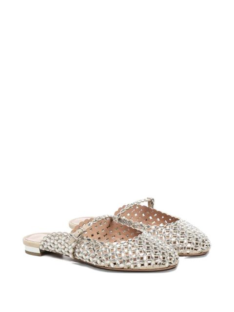Aquazzura beaded open-toe mules - Silver - zdjęcie produktu nr 2